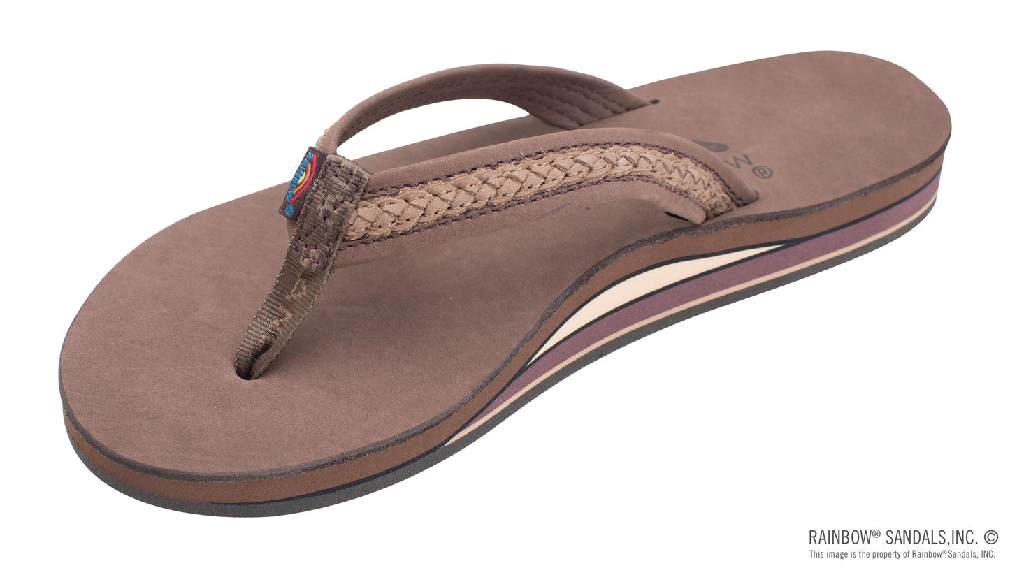 Rainbow Women's Willow Double Layer Braided Sandal Brown