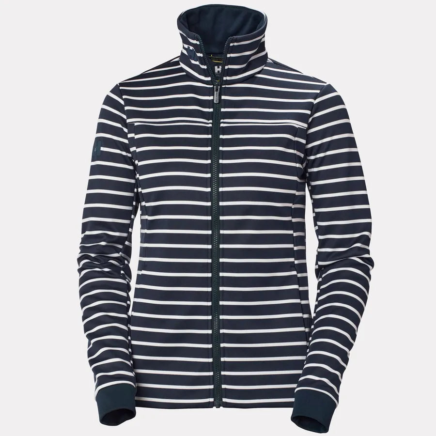 Helly Hansen Women's Crew Fleece Jacket Striped Navy