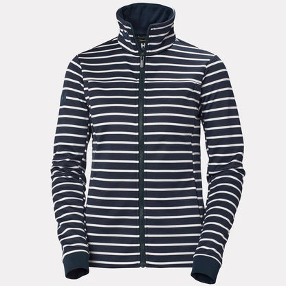 Helly Hansen Women's Crew Fleece Jacket Striped Navy