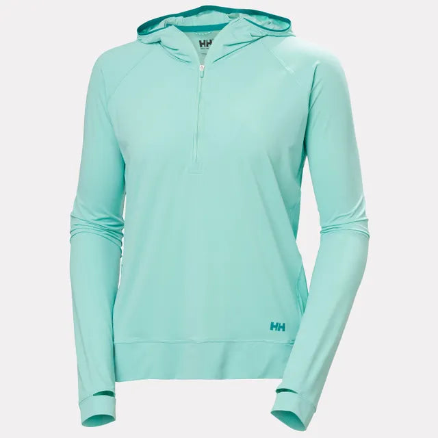 Helly Hansen Women's Shine Solen 1/2 Zip Sun Hoodie Lagoon