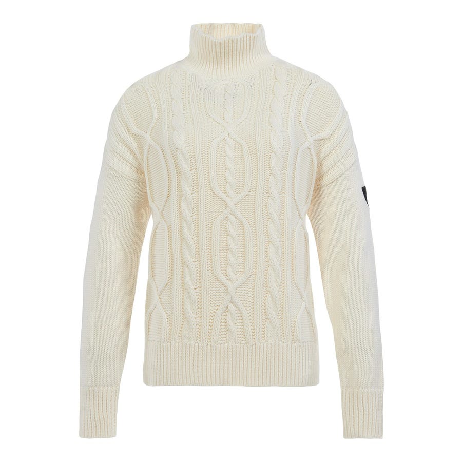 Musto Women's Marina High Neck Cable Knit Sweater Off White