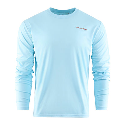 Grunden Men's Chasing Tail Long Sleeve Tech Tee Blue