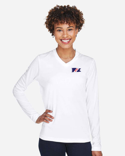 Pewaukee Yacht Club Women's Tec Long Sleeve Shirt White