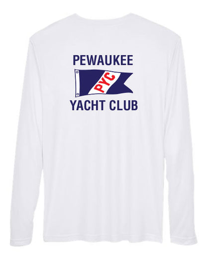 Pewaukee Yacht Club Women's Tec Long Sleeve Shirt White