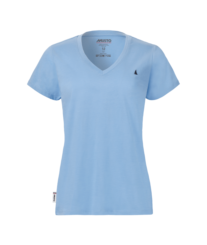 Musto Women's Original V-Neck Short Sleeve T-Shirt Blue