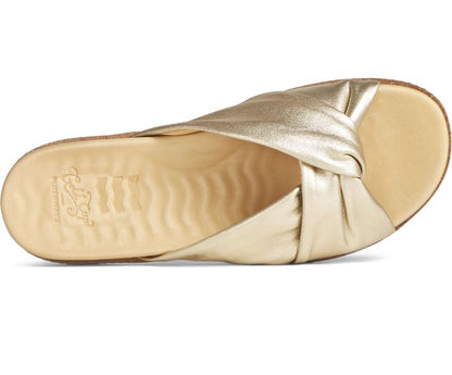 Sperry Women's Gold Cup Waveside PLUSHWAVE Cross Slide Sandal Gold